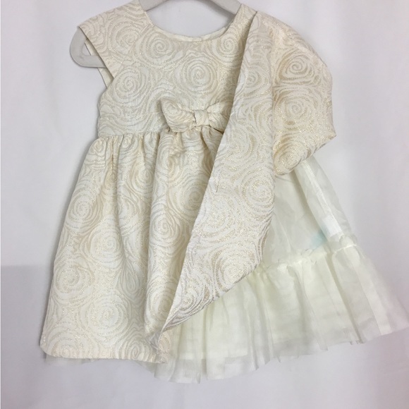 The Children’s Place White and Gold Dress Baby Size 12-18M Formal Baby Dress - Picture 4 of 5
